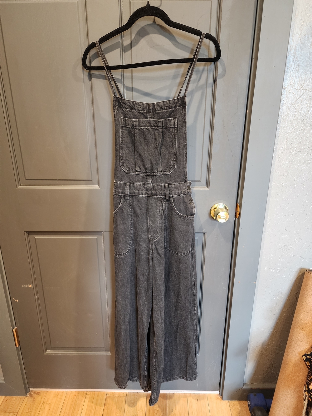 We The Free, Black Denim Overalls Jumpsuit - Wide-Leg Women’s Jumper